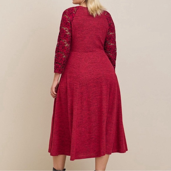 Torrid Super Soft Plush Skater Midi Dress - Picture 3 of 15